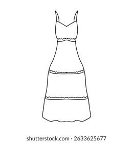 Outline Long dress party element design