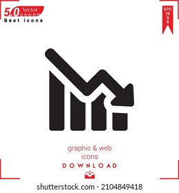Outline loss Icon. loss icon vector isolated on white background. Graphic design, material-design, Best sellers 2022 icons, mobile application, UI UX design, EPS 10 format vector
