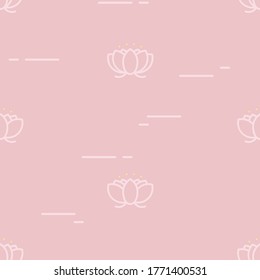 Outline-Lotus - blühender Hintergrund - Vektorhintergrund