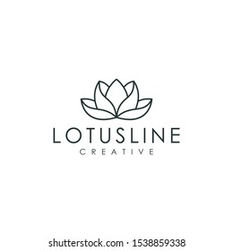 outline lotus logo minimalist vector