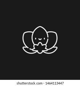 Outline lotus vector icon. Lotus illustration for web, mobile apps, design. Lotus vector symbol.