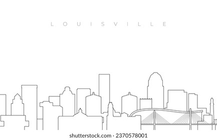 Outline Louisville skyline. Trendy template with Louisville buildings and landmarks in line style. Stock vector design. 