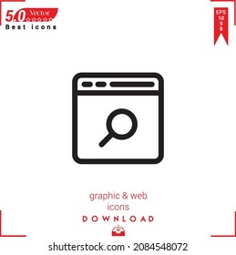 Outline loupe icon. loupe icon vector isolated on white background. Graphic design, material-design,  mobile application, logo, user interface. EPS 10 format vector