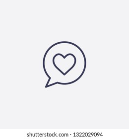 Outline love chat icon illustration isolated vector sign symbol