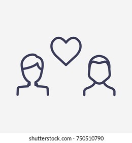 Outline love gay icon illustration vector symbol