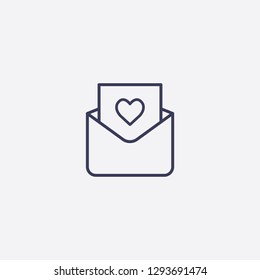 Outline love letter icon illustration isolated vector sign symbol