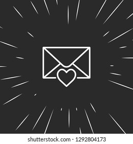 Outline love message icon illustration isolated vector sign symbol