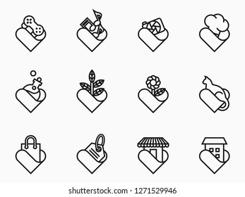 Outline Lover Icon Set