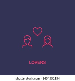 Outline lovers icon.lovers vector illustration. Symbol for web and mobile