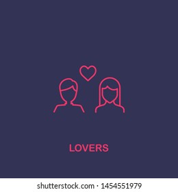 Outline lovers icon.lovers vector illustration. Symbol for web and mobile