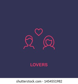 Outline lovers icon.lovers vector illustration. Symbol for web and mobile