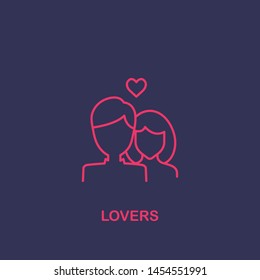 Outline lovers icon.lovers vector illustration. Symbol for web and mobile