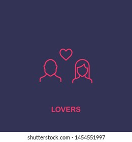 Outline lovers icon.lovers vector illustration. Symbol for web and mobile