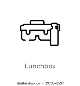 outline lunchbox vector icon. isolated black simple line element illustration from education concept. editable vector stroke lunchbox icon on white background
