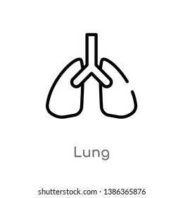 Outline Lung Vector Icon Isolated Black Stock Vector (Royalty Free ...