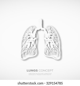 Outline Lungs Concept Sign. Template for School, Hospital, Medical Poster, Presentation or your art works.
