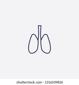Outline lungs icon illustration isolated vector sign symbol