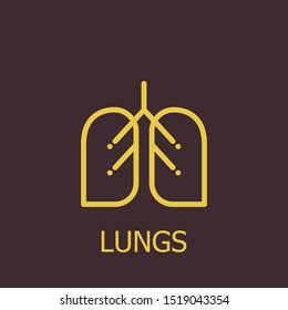 Outline lungs vector icon. Lungs illustration for web, mobile apps, design. Lungs vector symbol.
