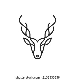 outline luxury deer logo icon