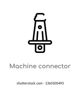 outline machine connector plug vector icon. isolated black simple line element illustration from mechanicons concept. editable vector stroke machine connector plug icon on white background