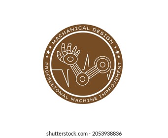 Umriss mit maschineller Handform für mechanisches Logo