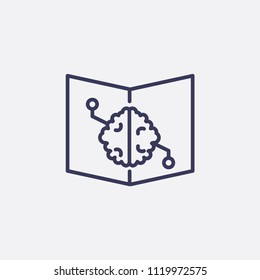 Outline machine learning icon illustration,vector technology sign symbol