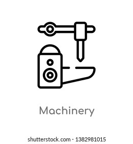 outline machinery vector icon. isolated black simple line element illustration from industry concept. editable vector stroke machinery icon on white background