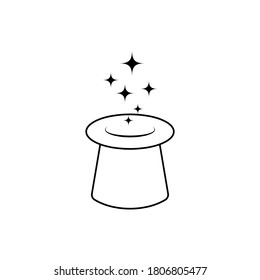 Outline magic cap with stars icon isolated on white. Sketch vector stock illustration. EPS 10