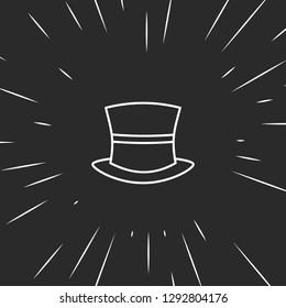 Outline magic hat icon illustration isolated vector sign symbol