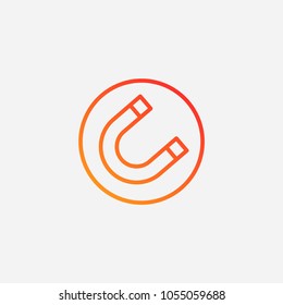 Outline magnet icon.gradient illustration isolated vector sign symbol