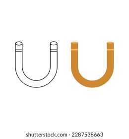 outline magnet vector flat icon.
