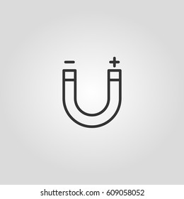 Outline magnet  web icon 