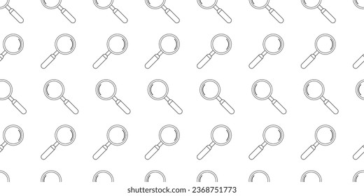 outline Magnifying glass seamless pattern