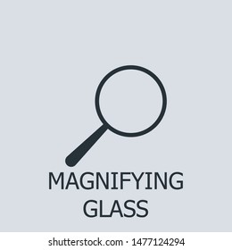 Outline magnifying glass vector icon. Magnifying glass illustration for web, mobile apps, design. Magnifying glass vector symbol.