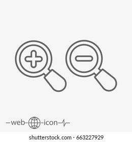 outline magnifying glass vector icon