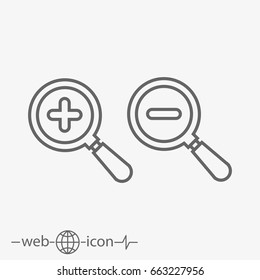 outline magnifying glass vector icon