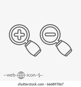 outline magnifying glass vector icon