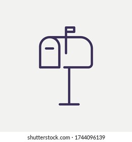 Outline Mail Box Icon. Mail Box Vector Illustration. Symbol For Web And Mobile