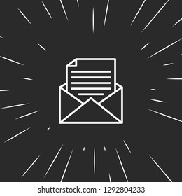 Outline mail document icon illustration isolated vector sign symbol