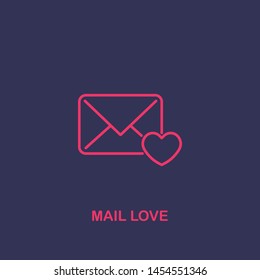 Outline mail love icon.mail love vector illustration. Symbol for web and mobile