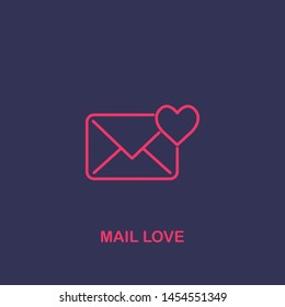 Outline mail love icon.mail love vector illustration. Symbol for web and mobile