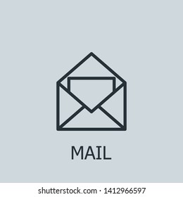 Outline mail vector icon. Mail illustration for web, mobile apps, design. Mail vector symbol.