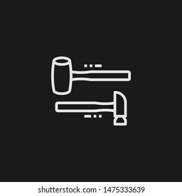 Outline mallet vector icon. Mallet illustration for web, mobile apps, design. Mallet vector symbol.