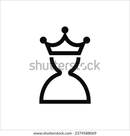 Outline man icon with crown. Vip style for gentleman and businessman for creative conferences and vector receptions