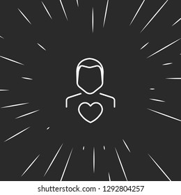 Outline man love icon illustration isolated vector sign symbol