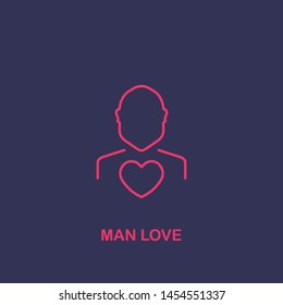 Outline man love icon.man love vector illustration. Symbol for web and mobile