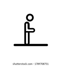 Outline man namaz icon vector for web design isolated on white background