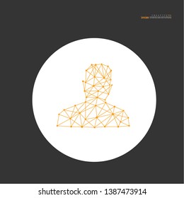 outline of Man on white background.vector illustration.