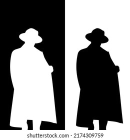 outline of a man. Only for men. The man in the hat