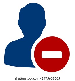 outline of a man with a prohibition sign